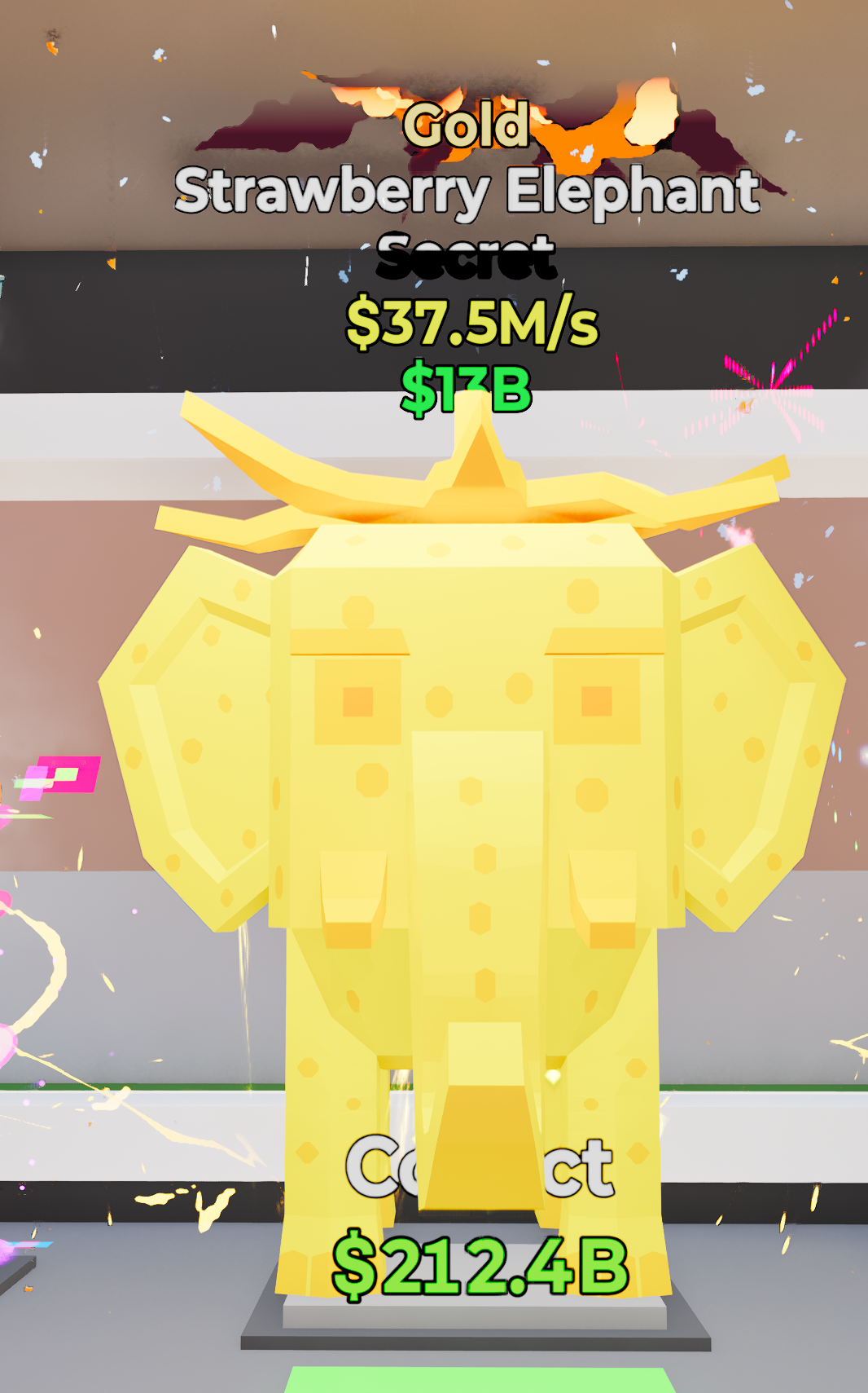 Gold Strawberry Elephant